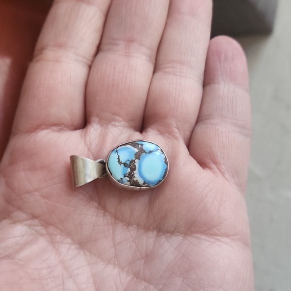 Stunning NWOT Native American Navajo Handmade Golden Hills Turquoise Pendant 🩵 - Picture 7 of 9